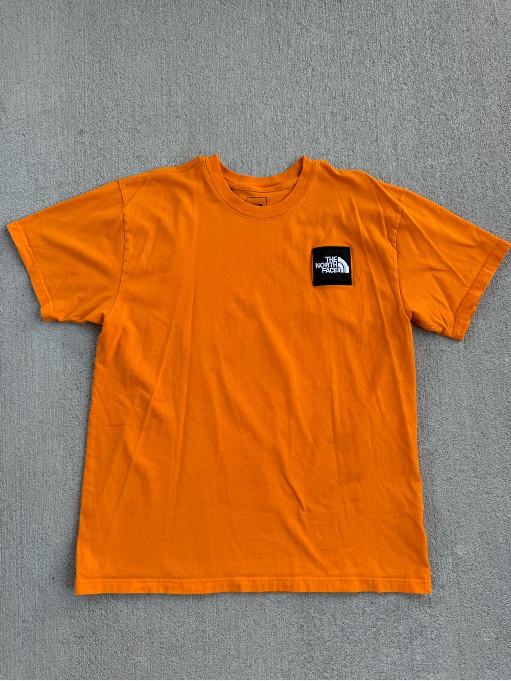 The North Face HW Box Tee Men’s XL Embroidered Patch T Shirt Orange Short Sleeve